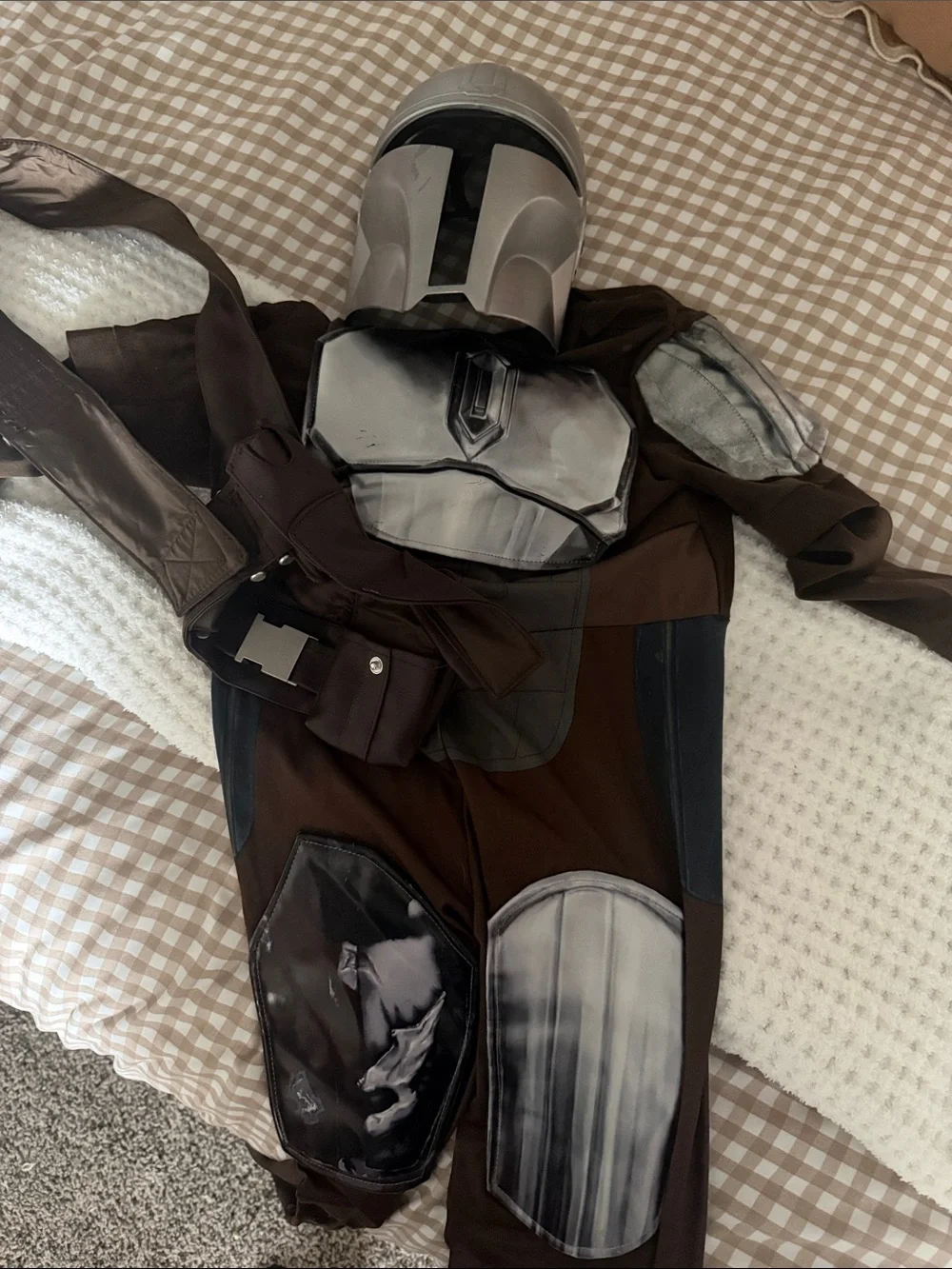 Disney Brown and Gray Mandalorian-Style Kids Superhero Costume